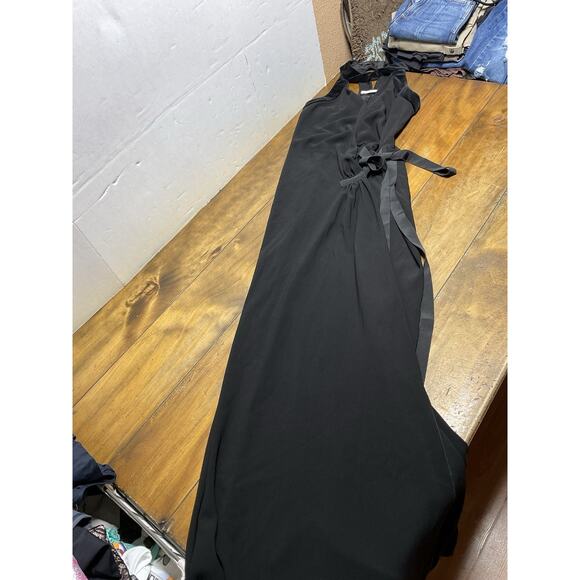 Prada Women’s Vintage Black Halter Wrap Long Dress Size 40 - Picture 1 of 13
